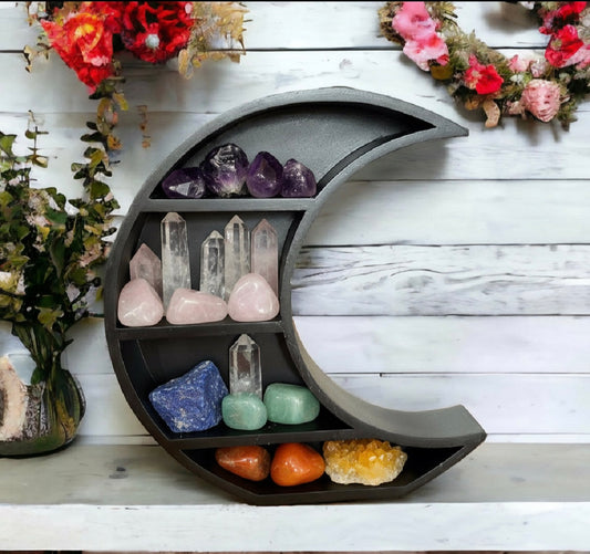 Rustic Wooden Shelves ~ Crescent Moon