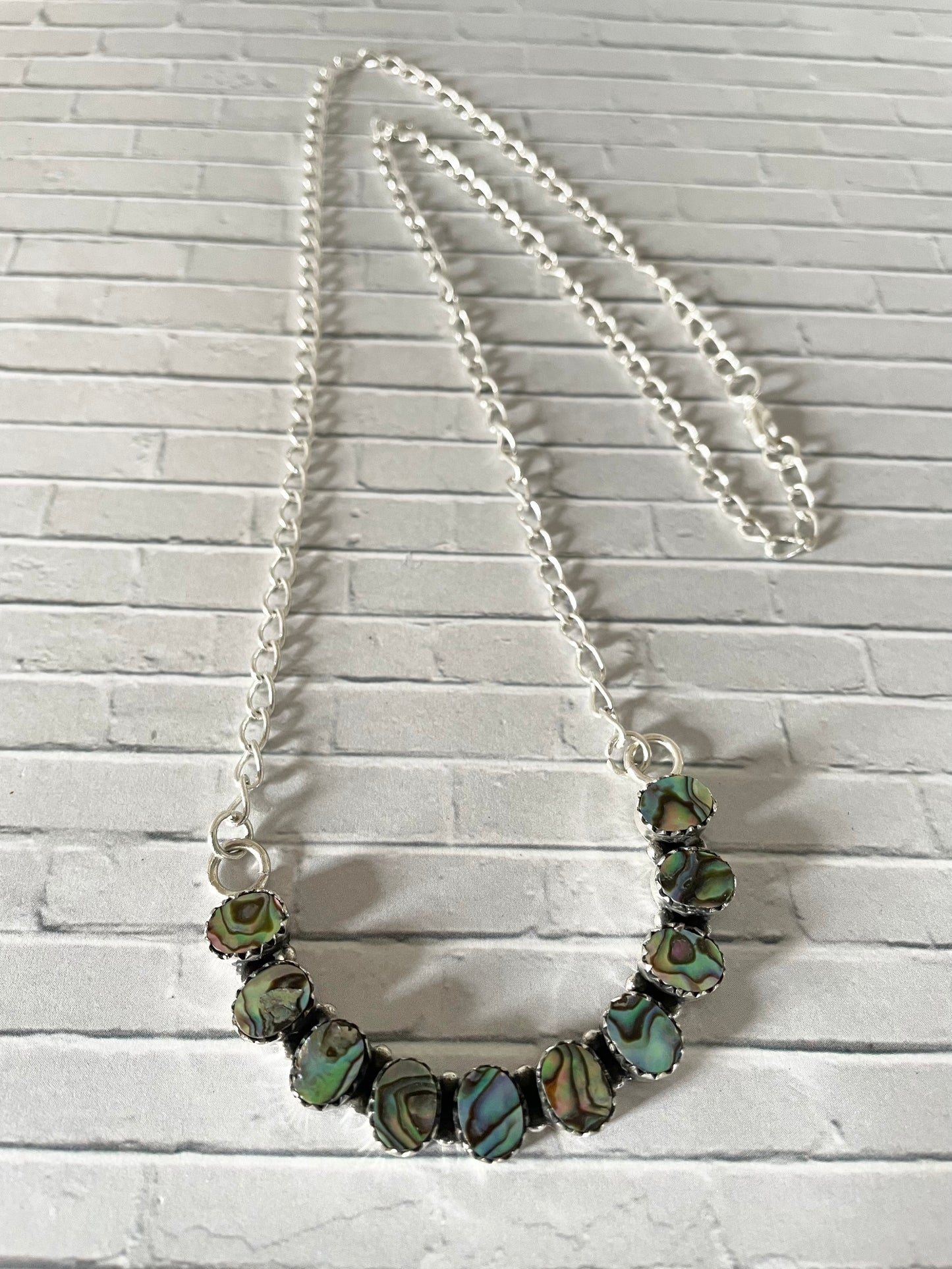 Abalone Silver Necklace