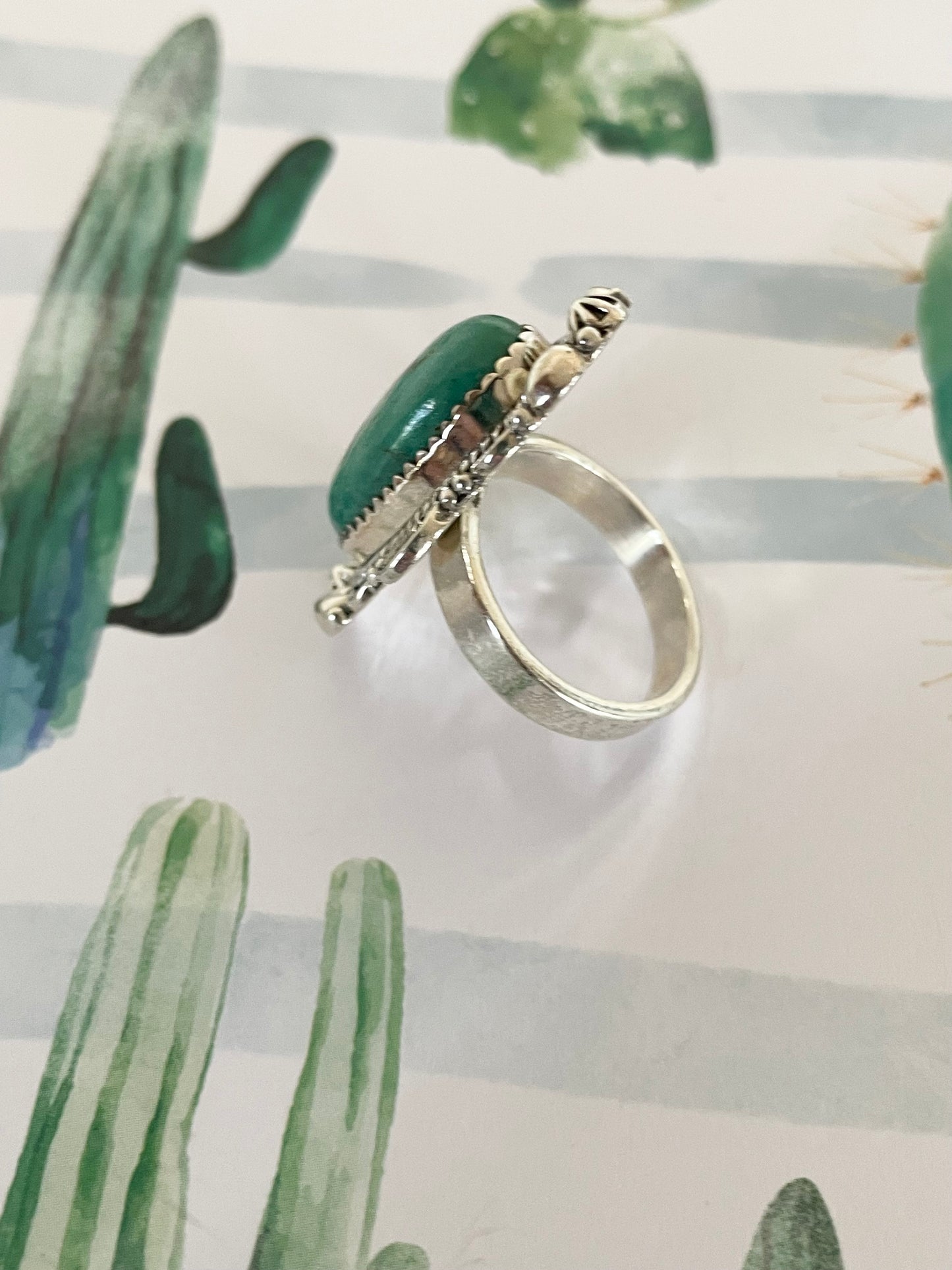 Royston Turquoise Ring - Adjustable 6.5-10