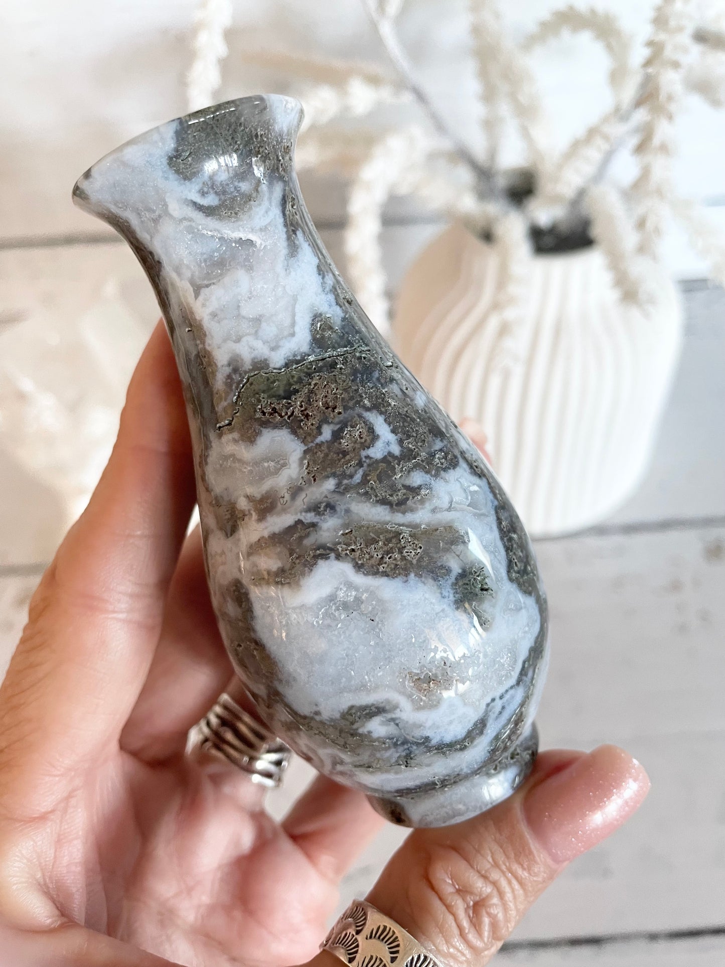 Moss Agate Urn