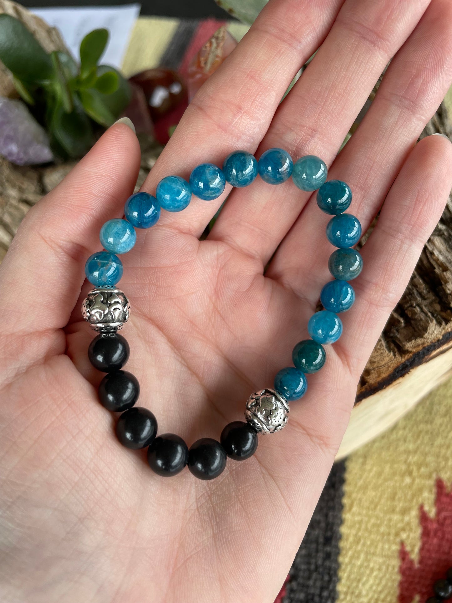 Shungite & Apatite Healing Bracelet ~ VITALITY