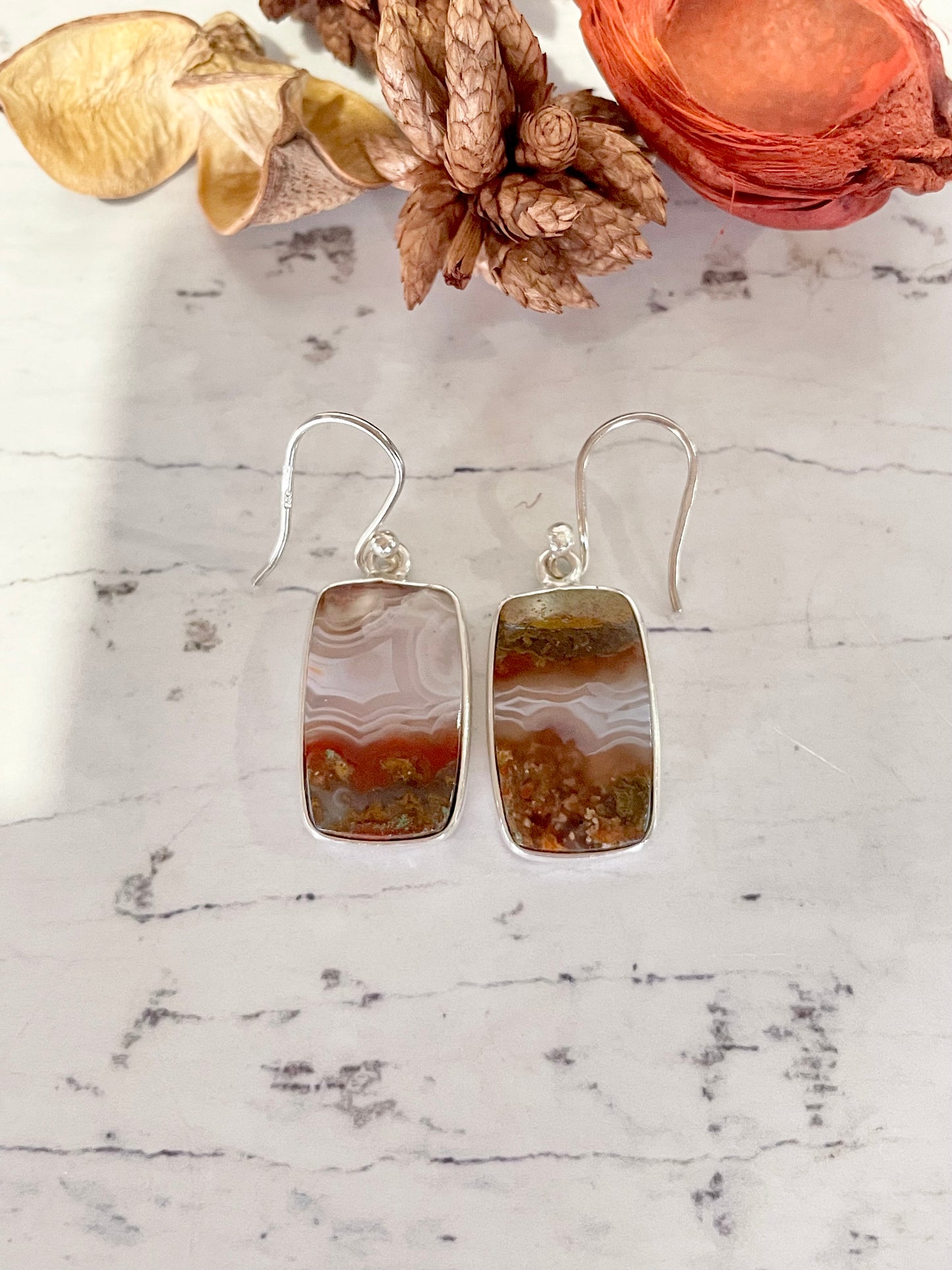 Moroccan Seam Agate Dangles