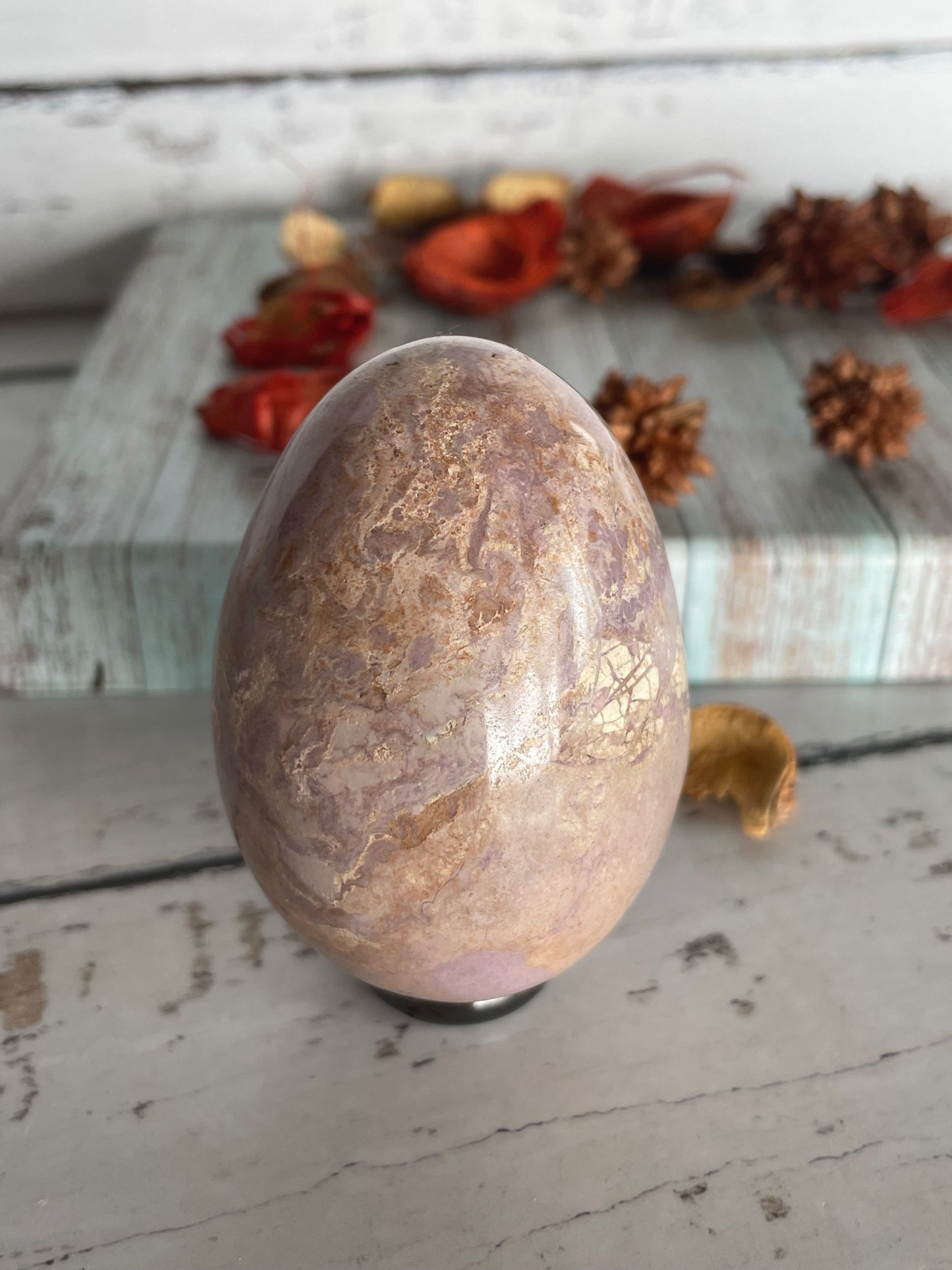 Phosphosiderite /Hope Stone Egg Includes Hematite Ring