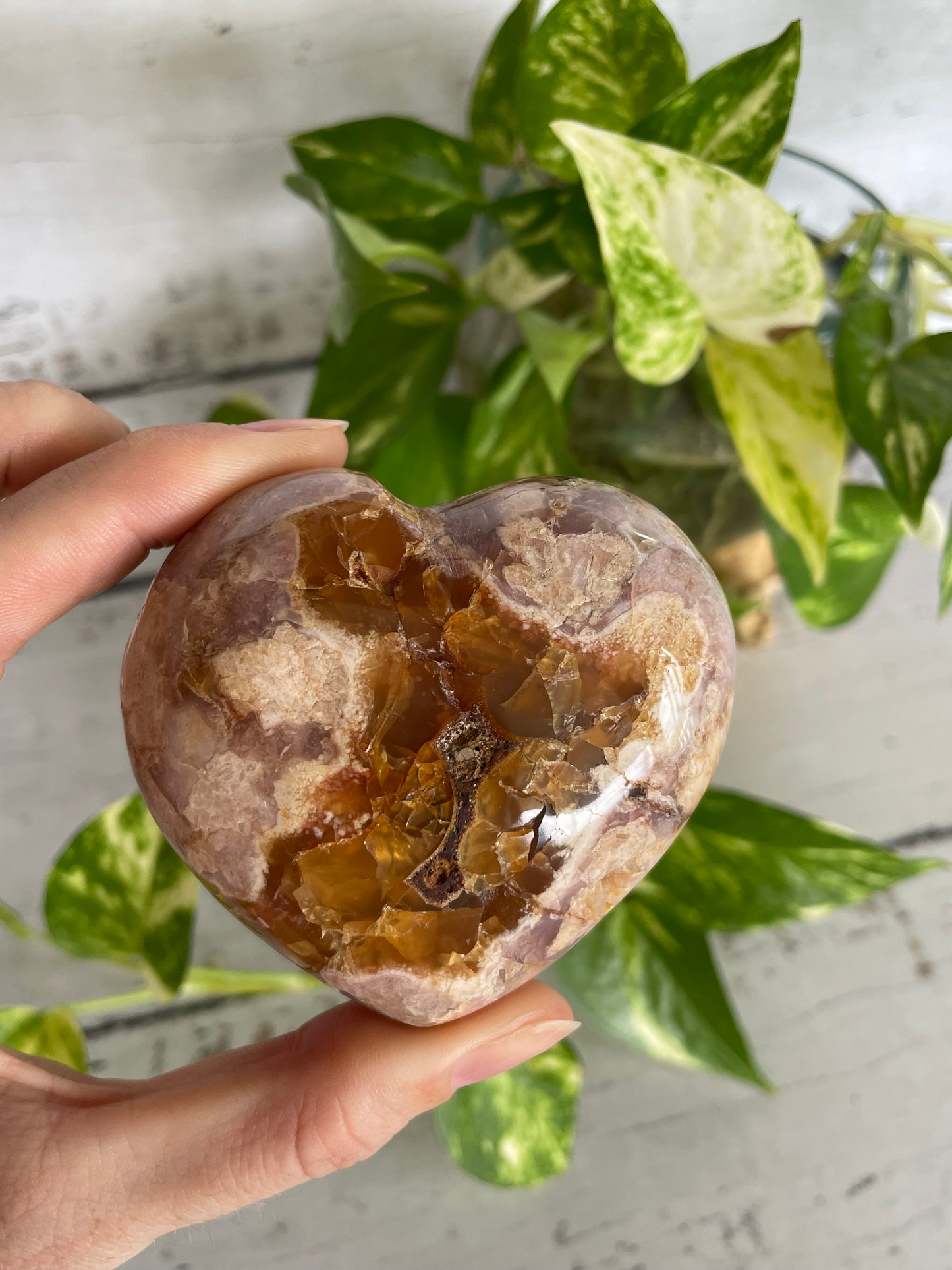 Flower Agate Heart