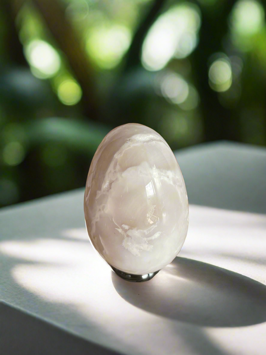Snow Agate Egg with holder