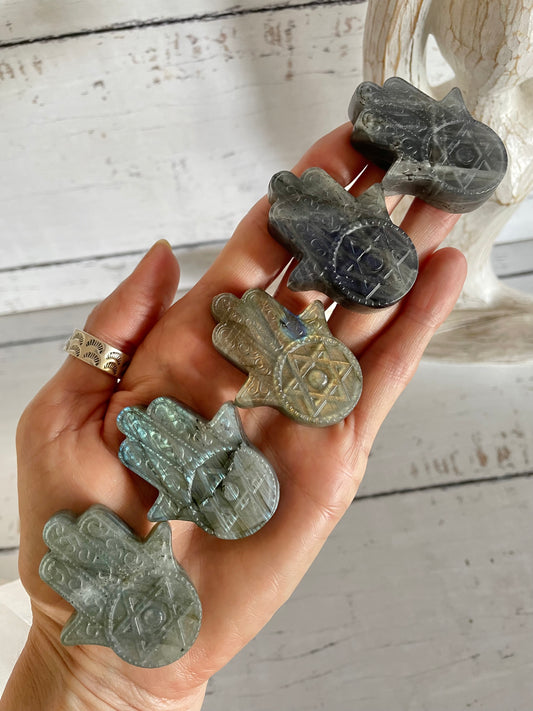 INTUITIVELY CHOSEN ~ Labradorite Hamsa