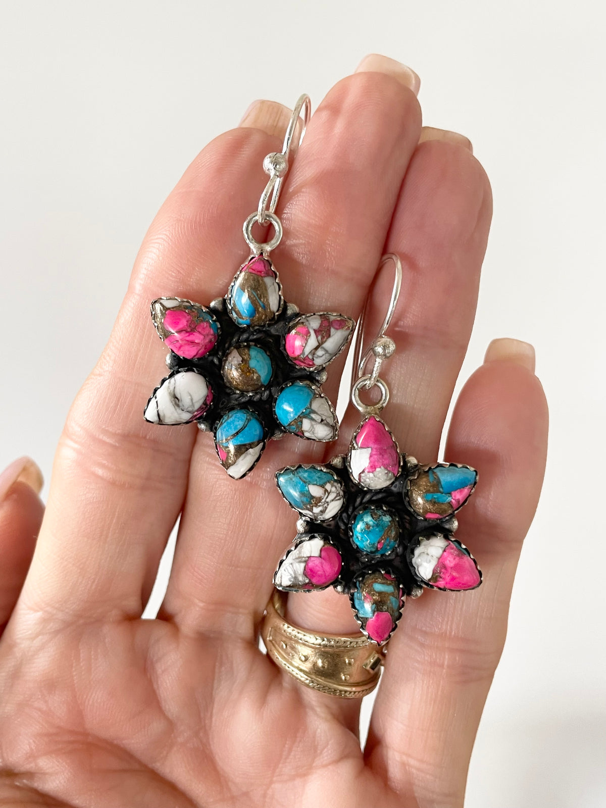 Cotton Candy Turquoise Dangles