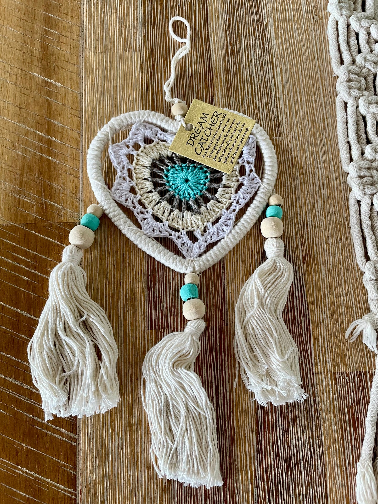 Dream Catcher - Macrame Aqua Heart