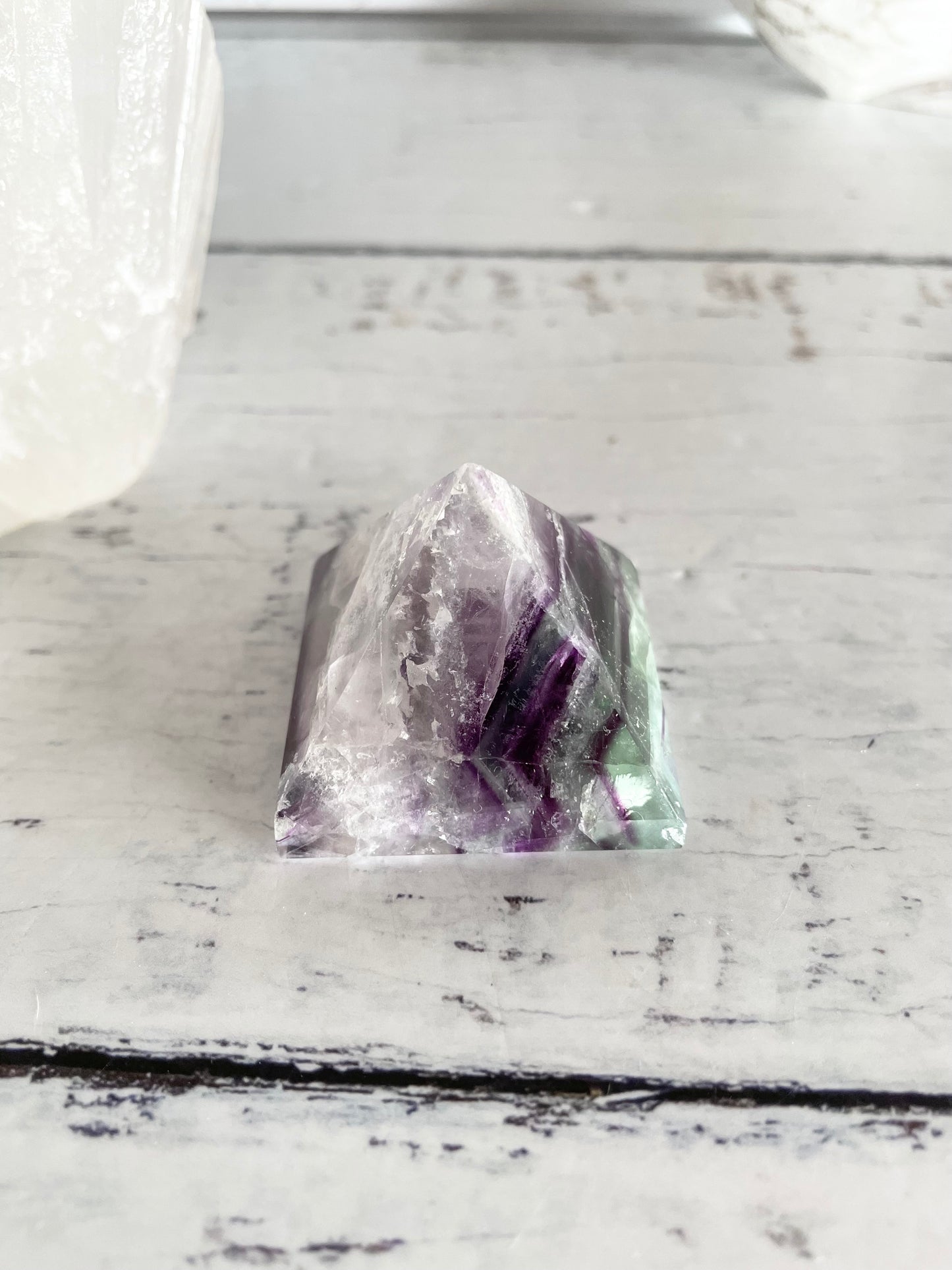 Rainbow Fluorite Pyramid