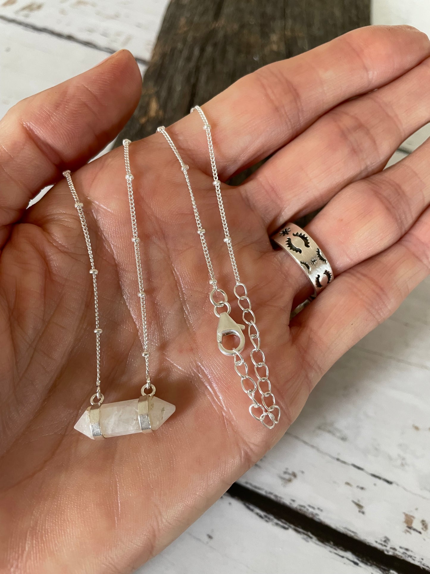 Balance Necklace ~ Rainbow Moonstone