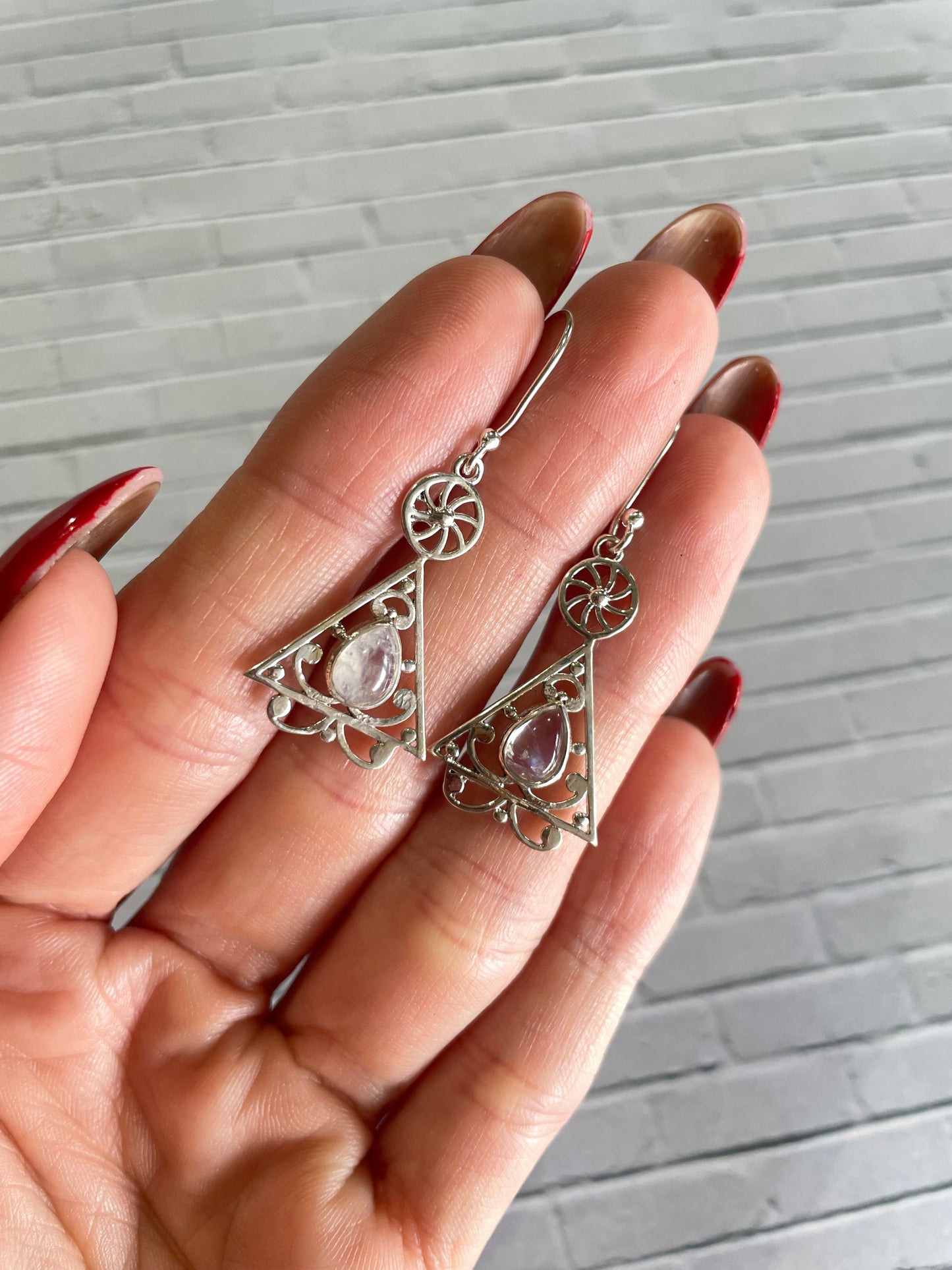 Rainbow Moonstone Dangles