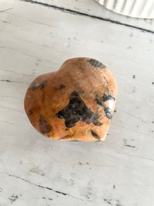 Smoky Quartz & Sunstone Heart