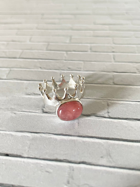 Rhodochrosite Silver Ring ~ size 7.5