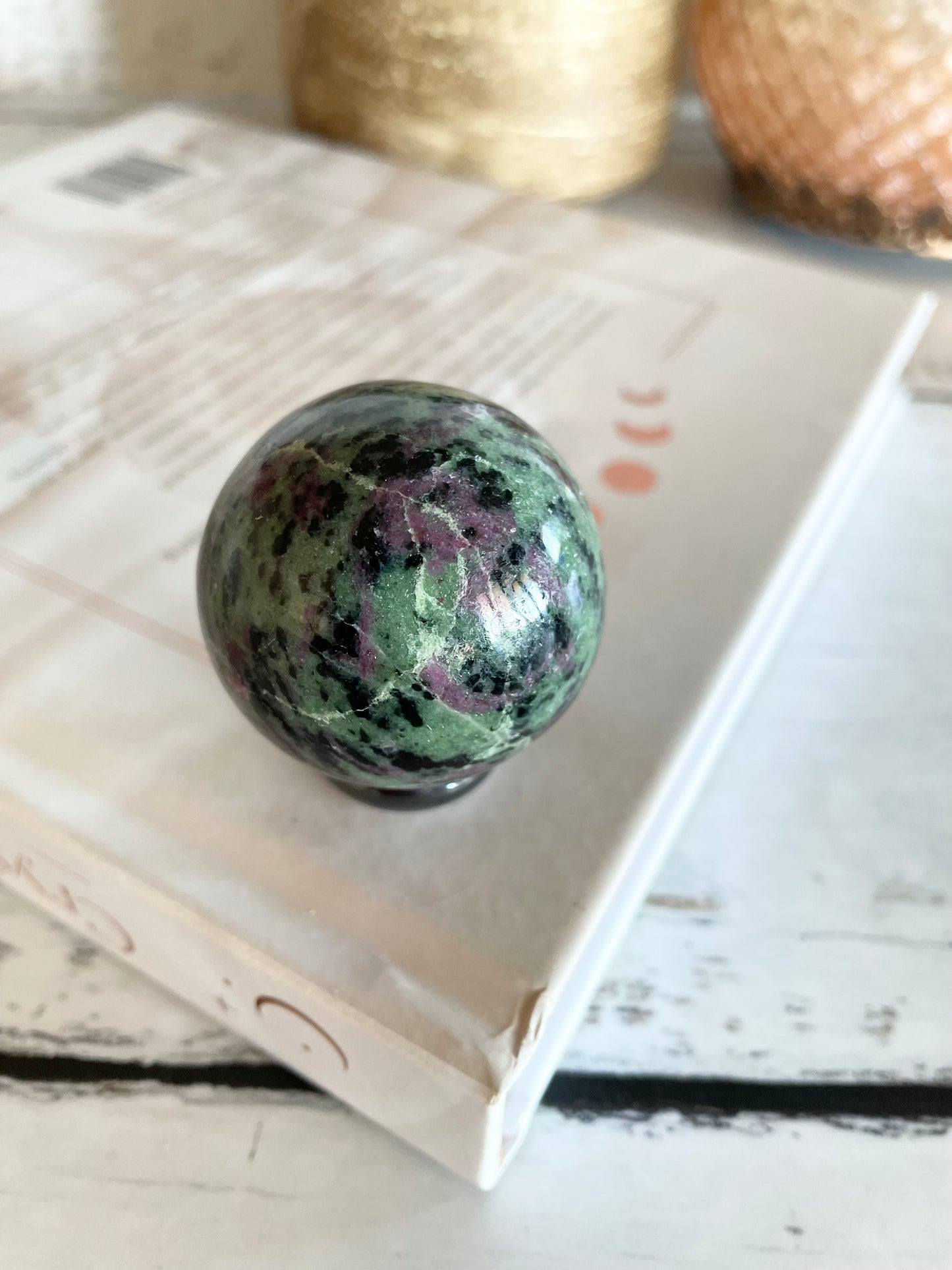 Ruby Zoisite Sphere Includes Holder