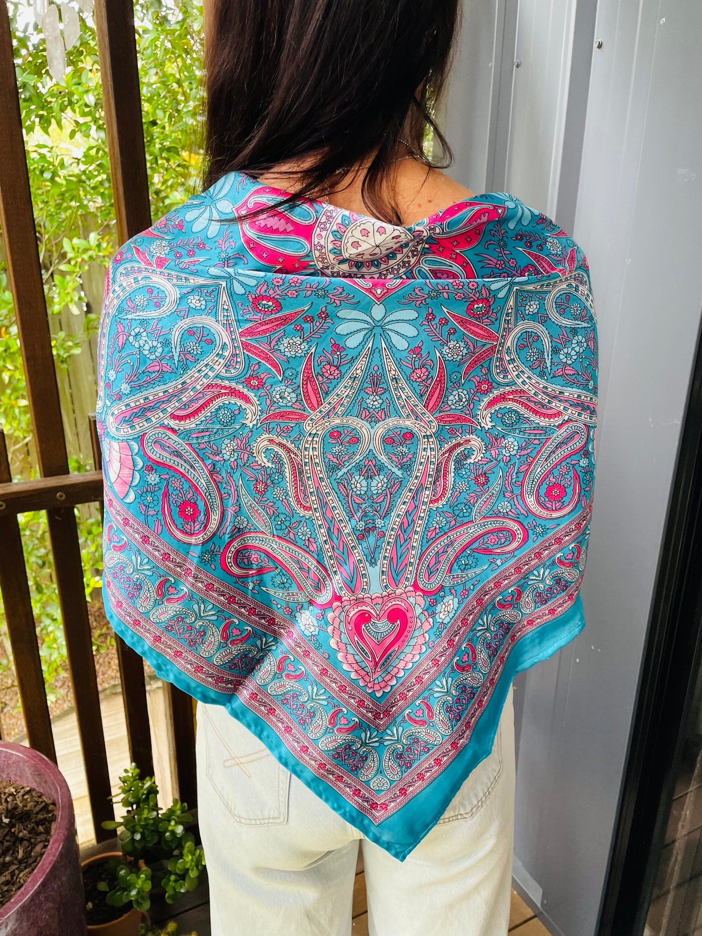 Blue Paisley Wrap Shawl