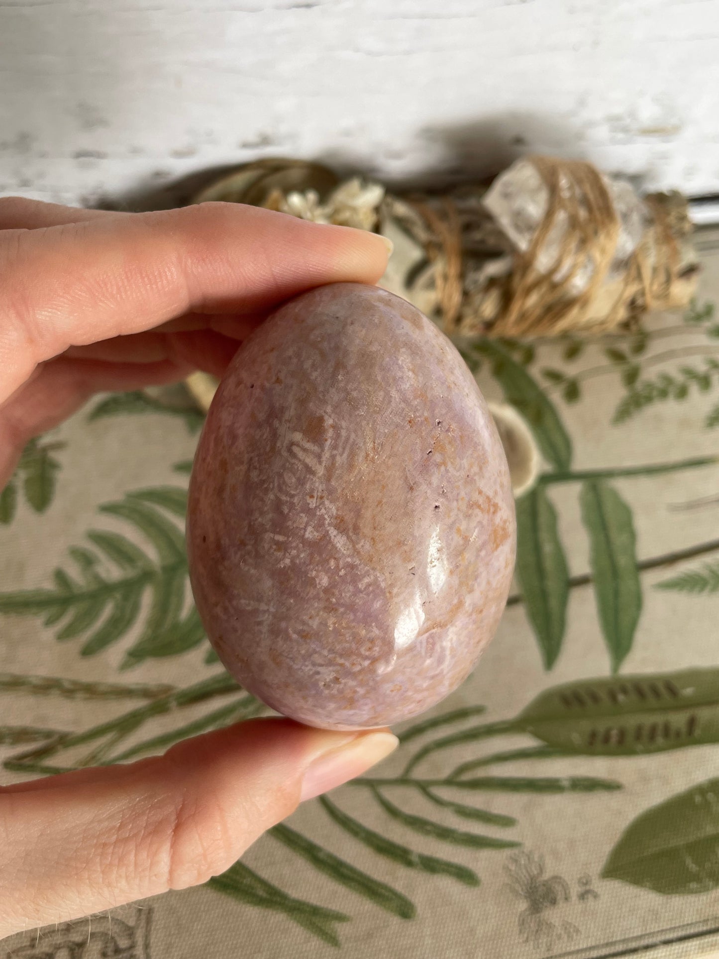 Phosphosiderite/Hope Stone Egg Includes Hematite Ring