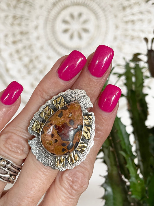 Bauxite adjustable ring ~ sizes 6.5-10
