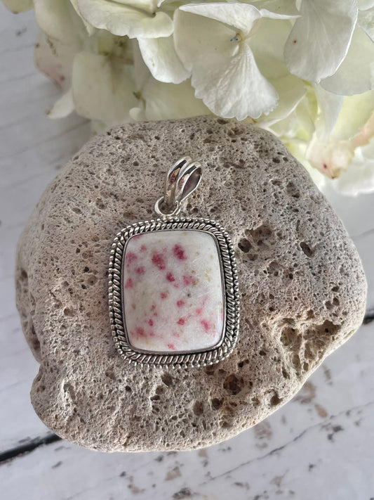 Cinnabar (Merchants stone) Silver Pendant