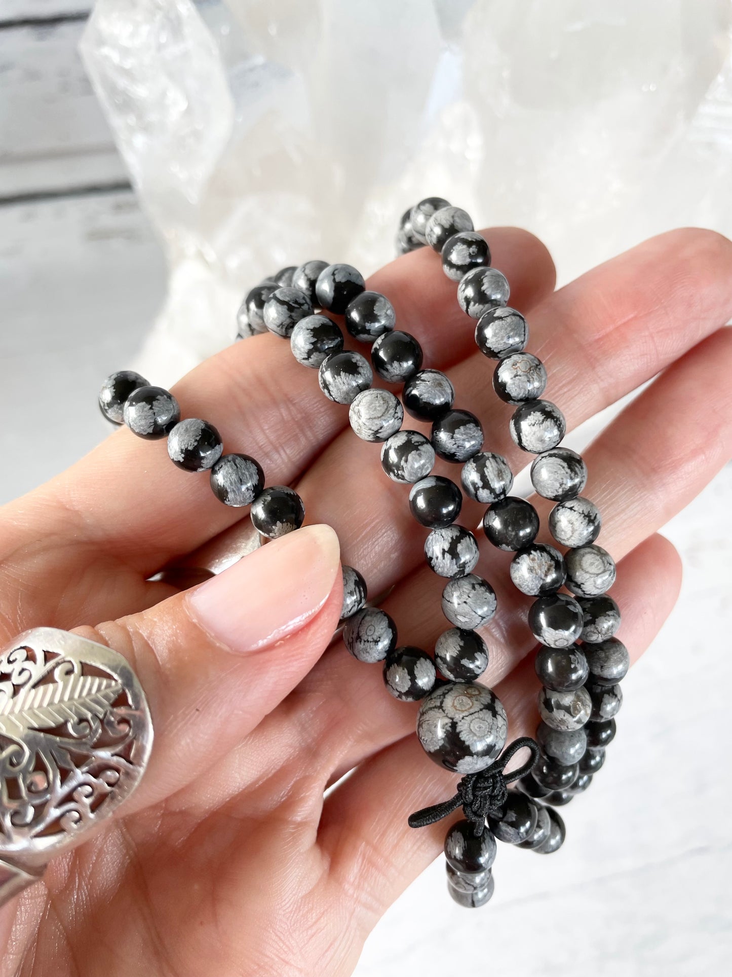 Snowflake Obsidian Malas