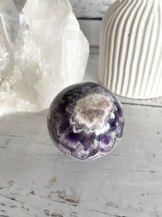 Chevron Dream Amethyst Sphere Includes Holder