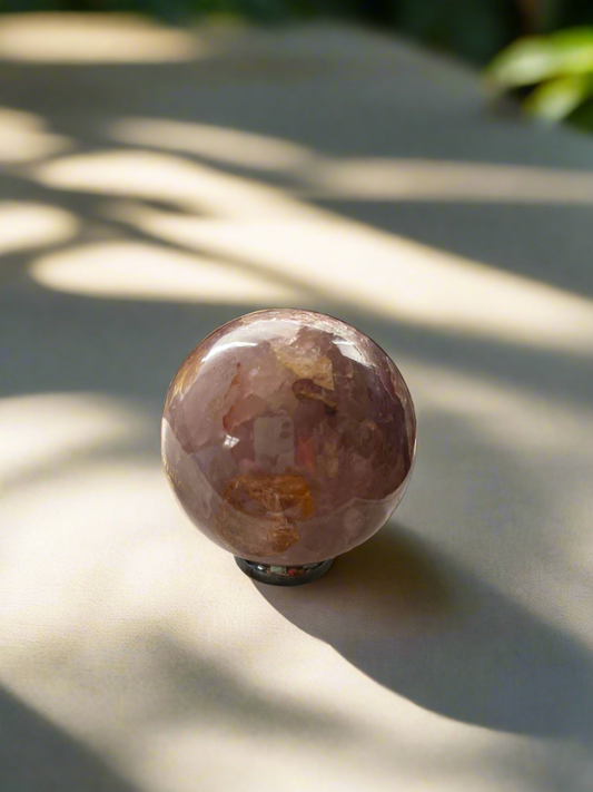 Fire Quartz Sphere Includes Holder