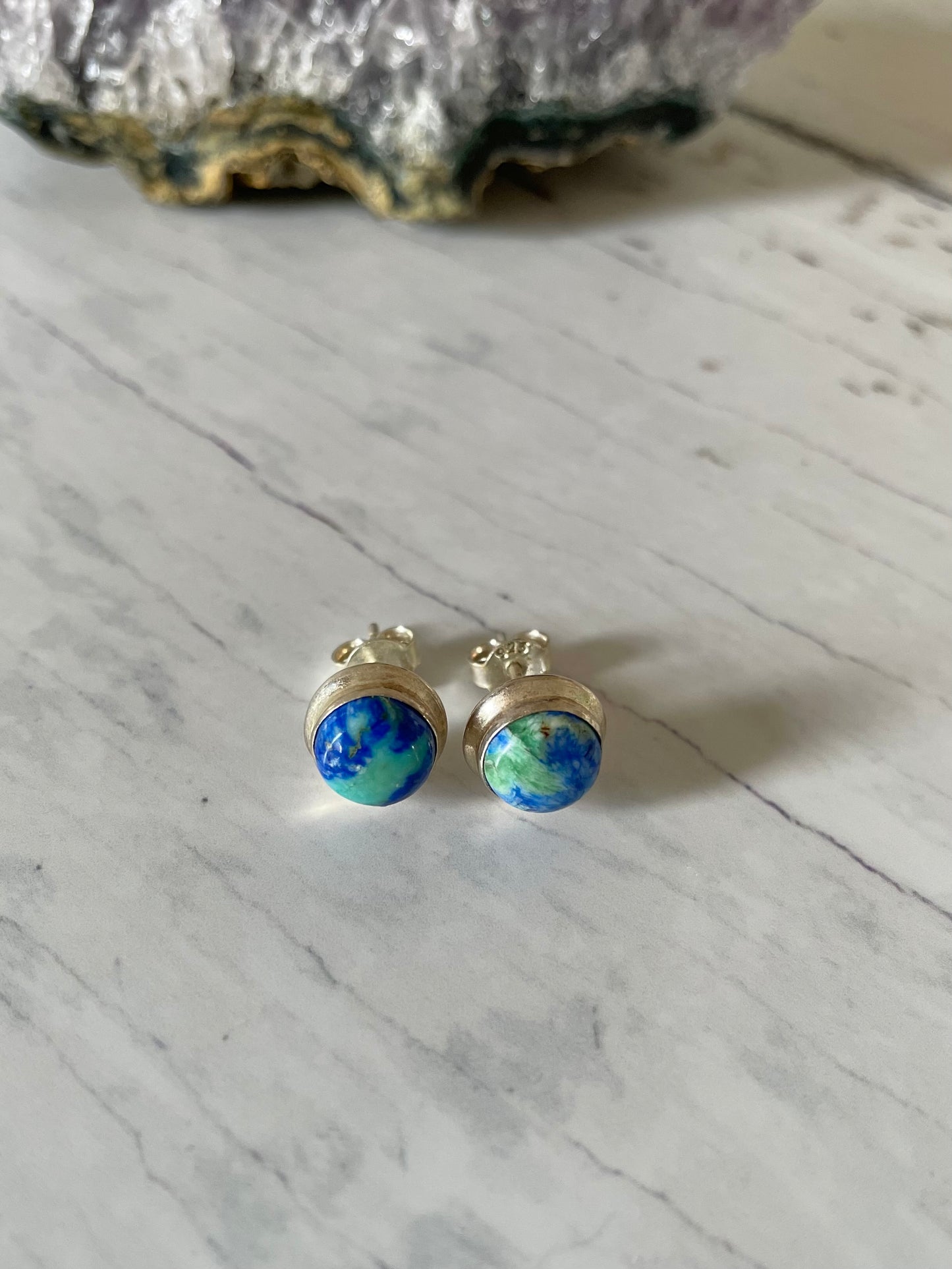 Azurite/Chrysocolla Studs