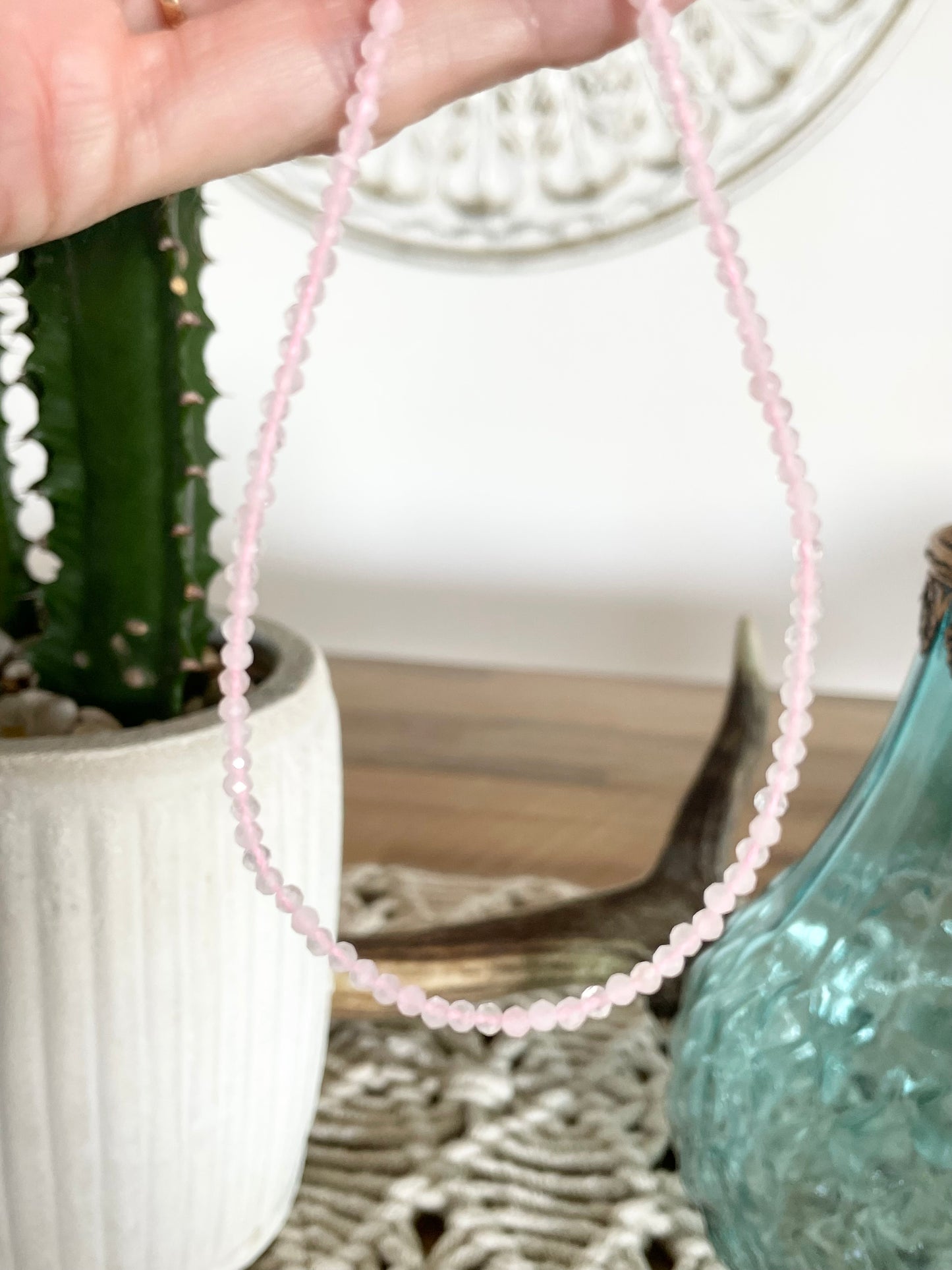 Rose Quartz Faceted Necklace