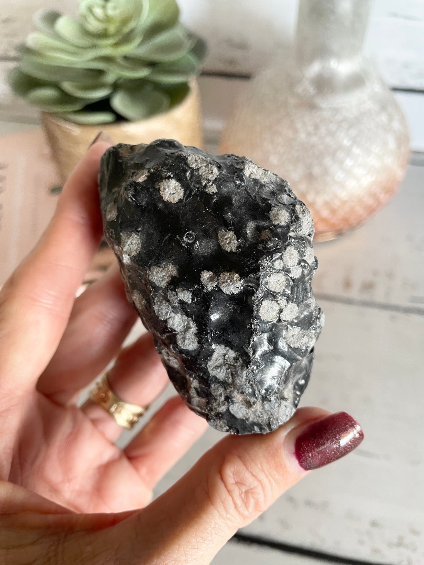 Raw Snowflake Obsidian