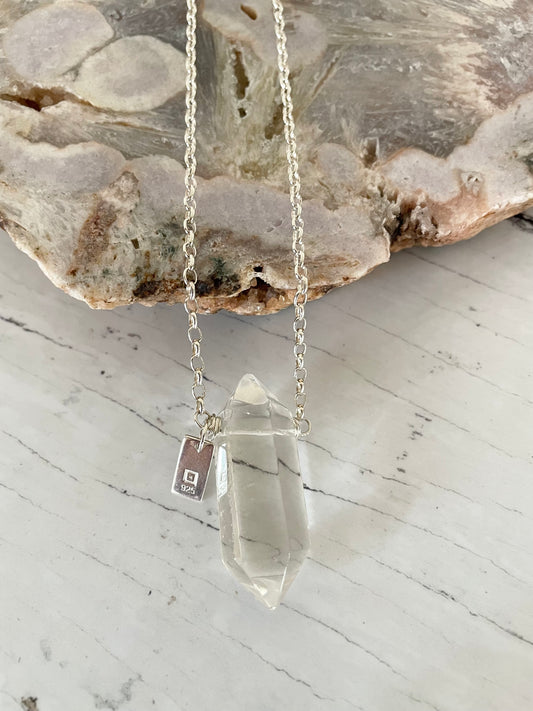 Clear Quartz Double Point Necklace