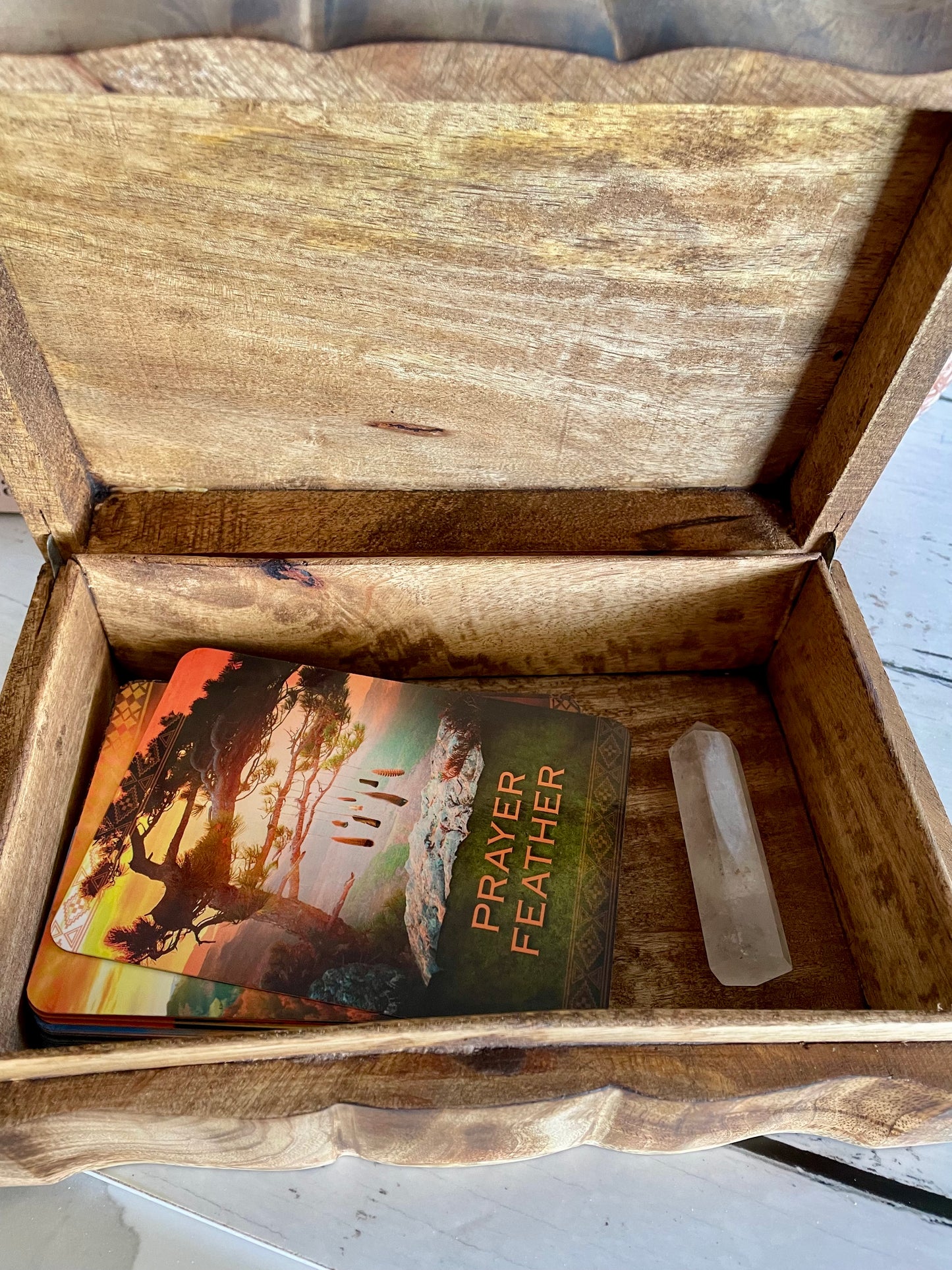 Wooden Trinket Box ~ Om