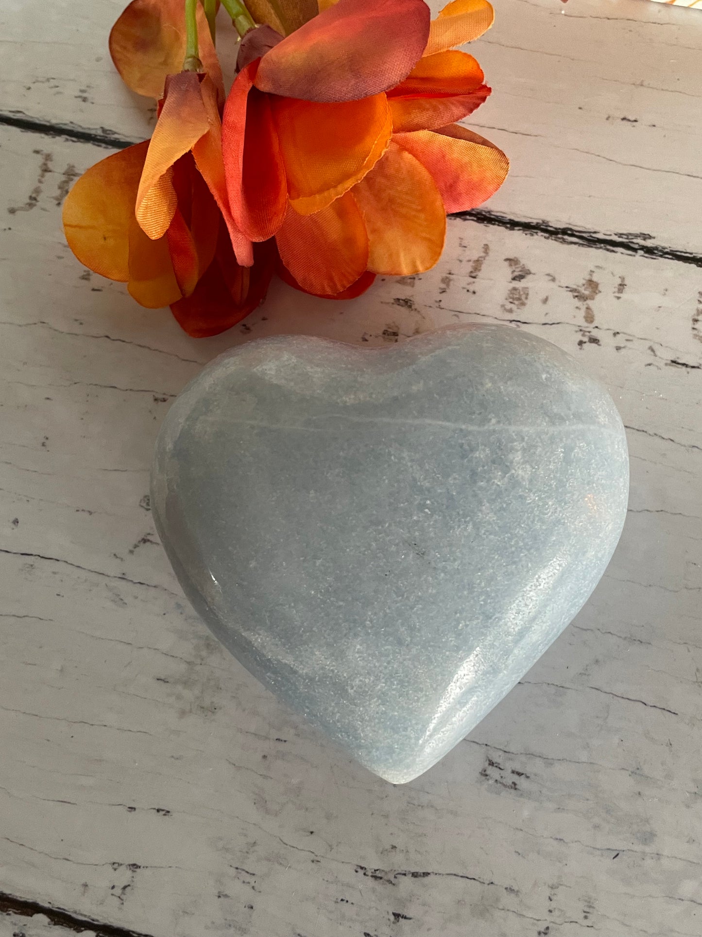 Blue Calcite Heart