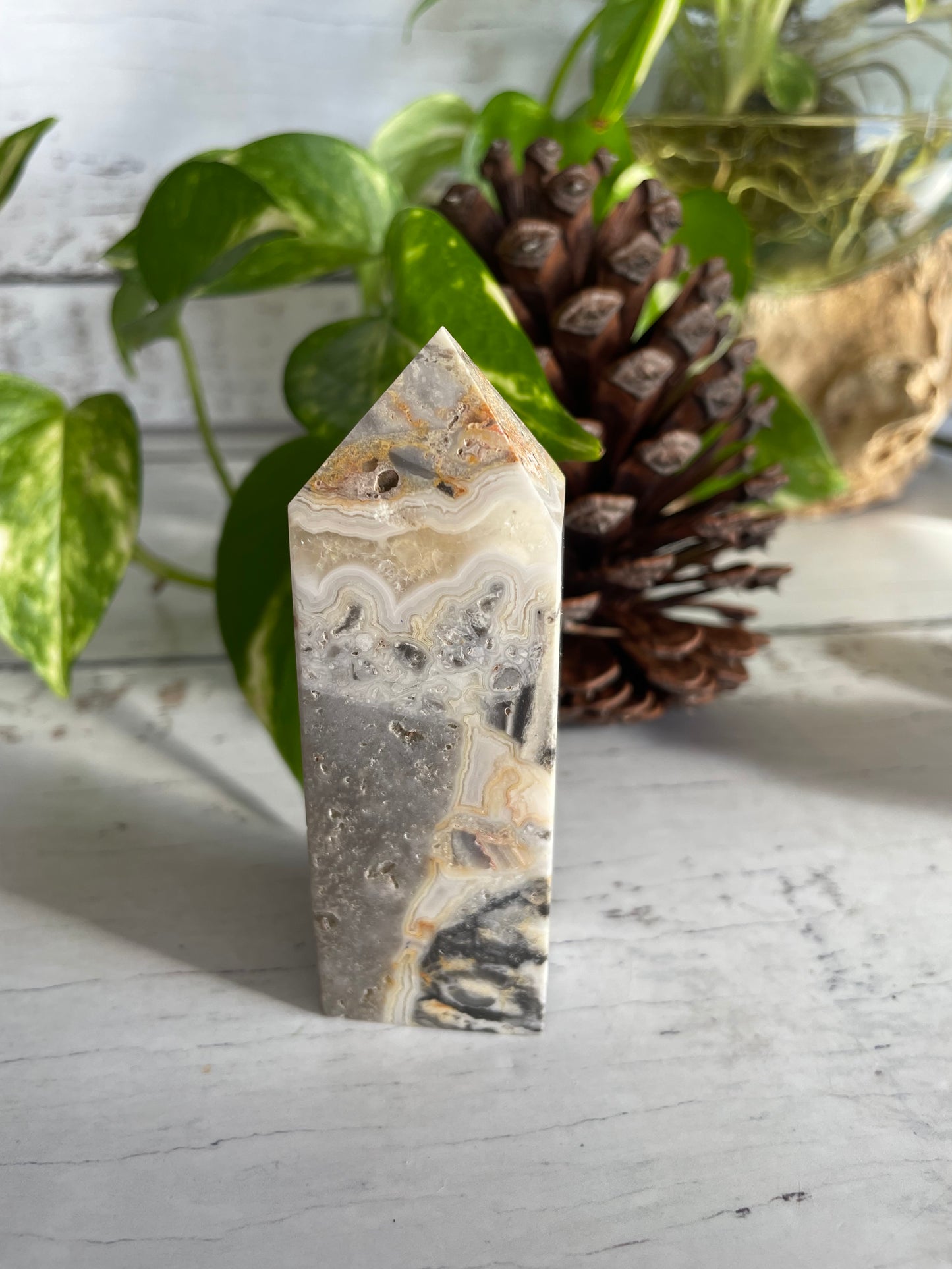 Crazy Lace Agate Obelisk