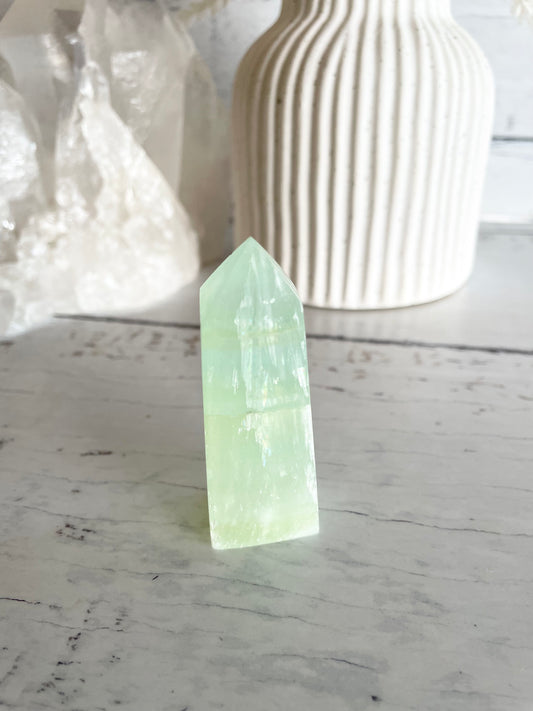 Pistachio Calcite Obelisk