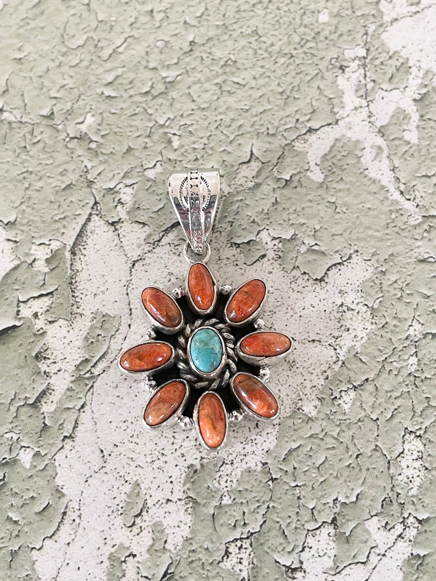 Navajo Mojave & Kingman Turquoise Pendant