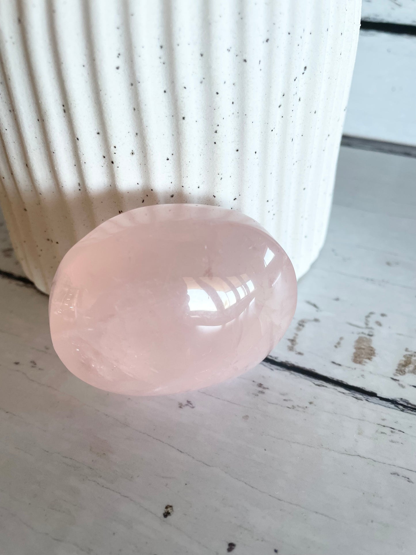 Rose Quartz Pillow Palm Stone