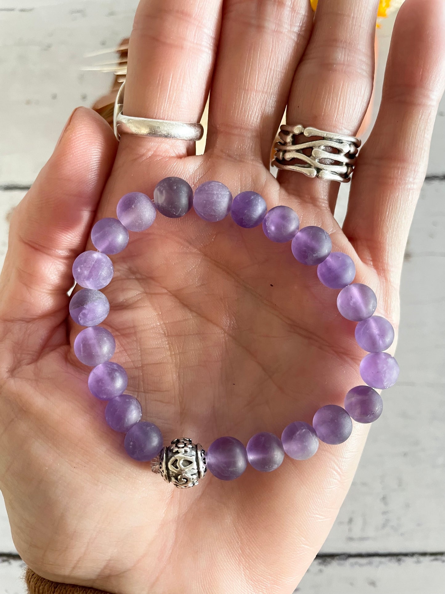 Frosted Amethyst Healing Bracelet ~ INTUITIVE