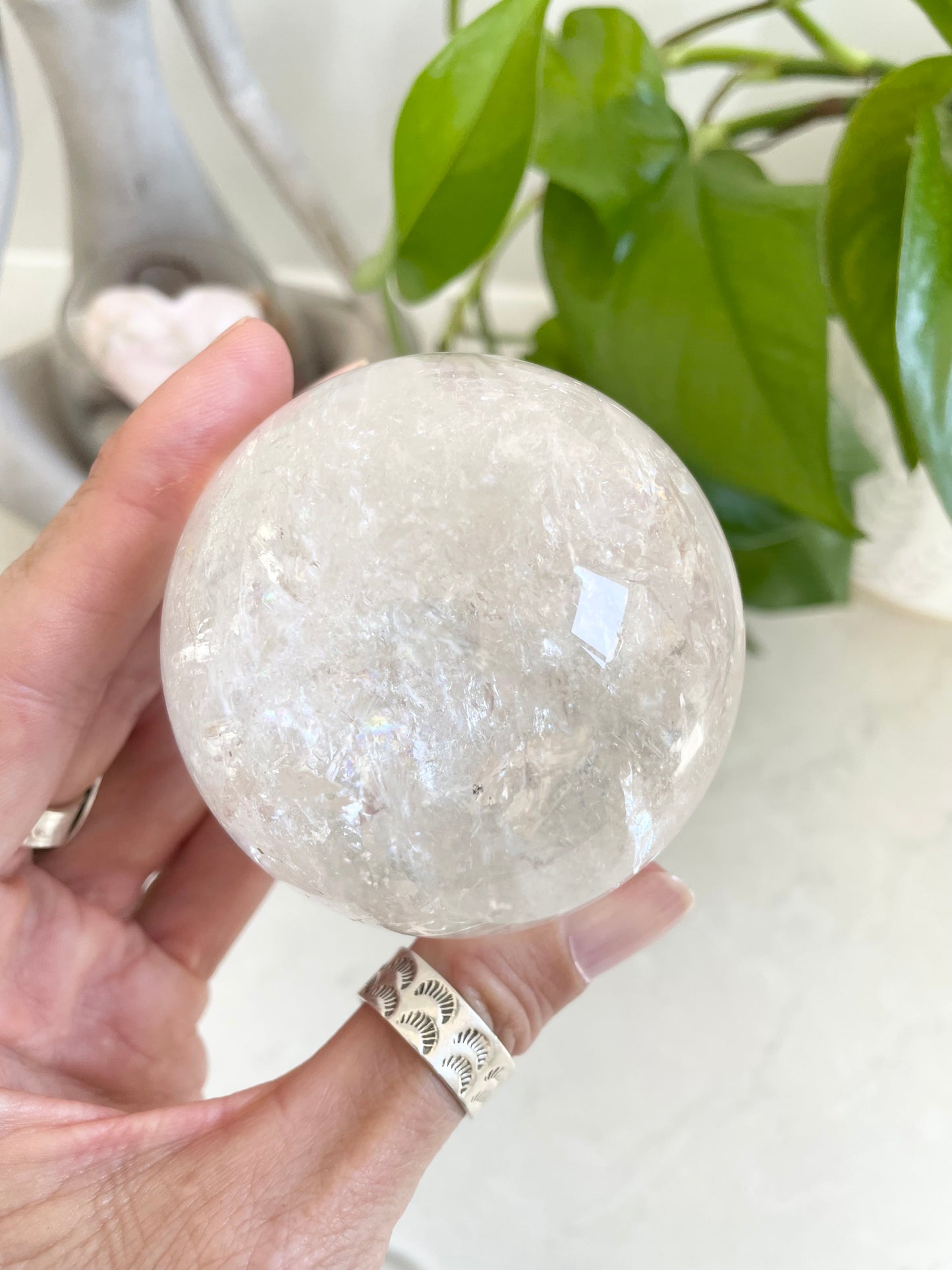 Clear Quartz Sphere includes holder