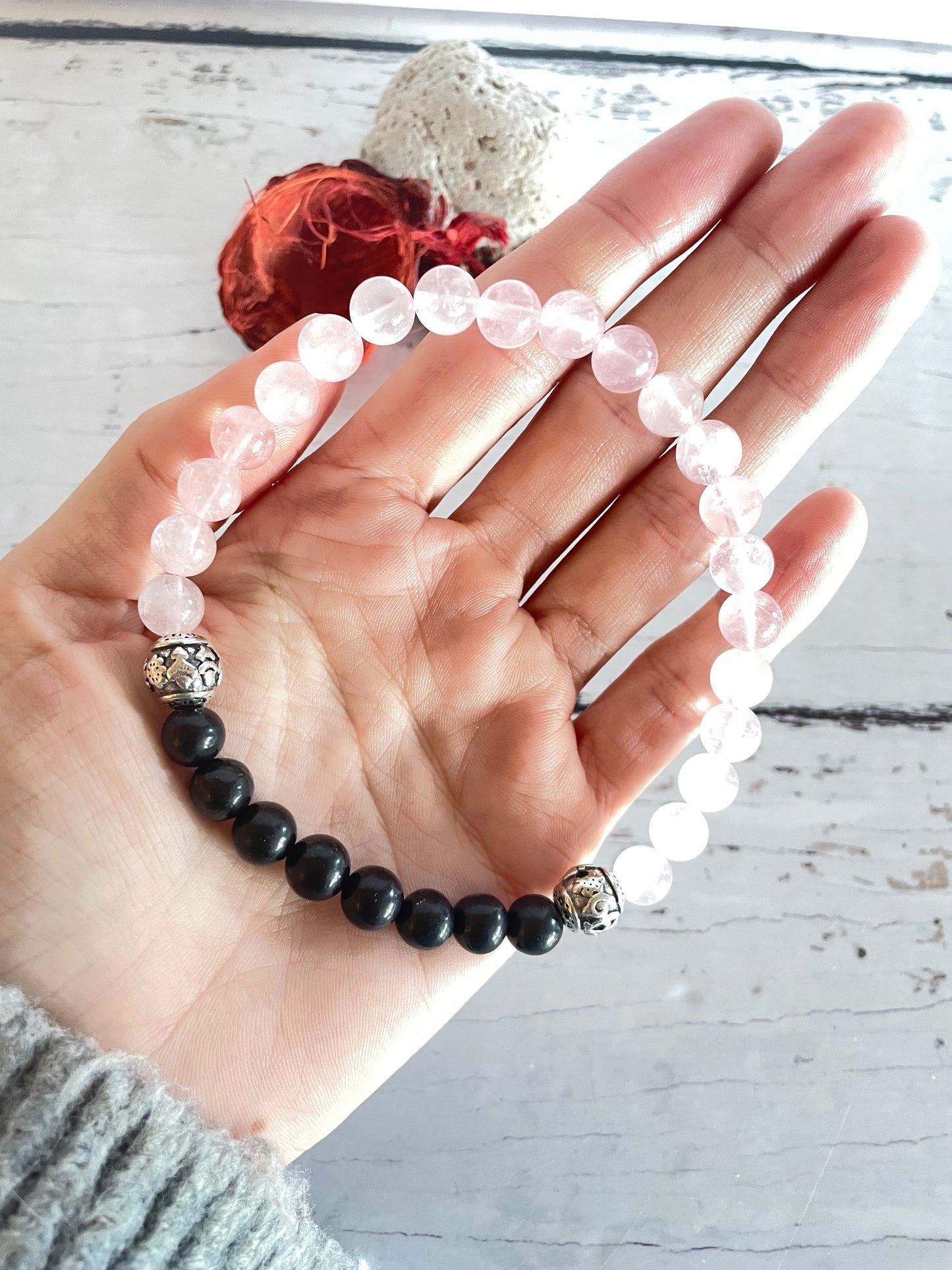 Rose Quartz & Shungite Healing Anklet ~ Loved Up ©️