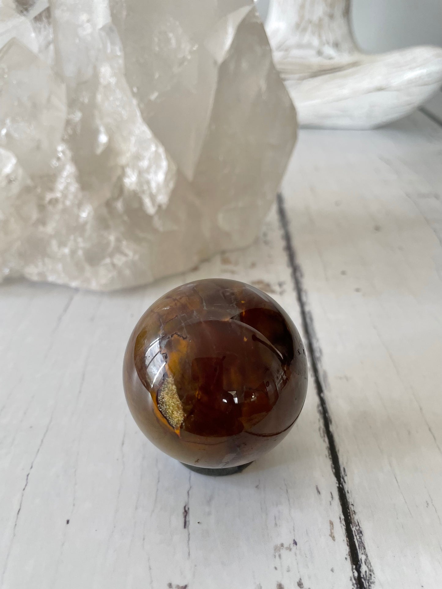 Mookaite Sphere Includes Wooden Holder