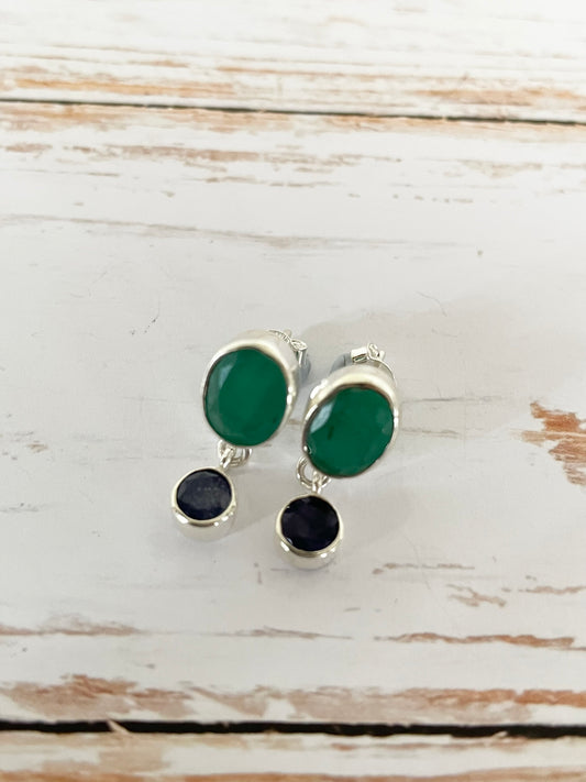 Emerald & Sapphire Studs