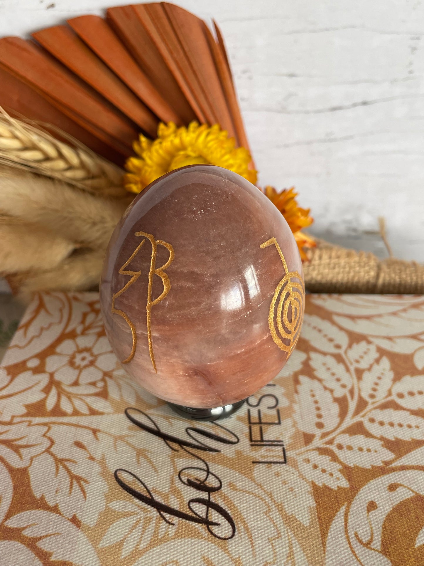 Jasper Reiki Egg includes hematite ring