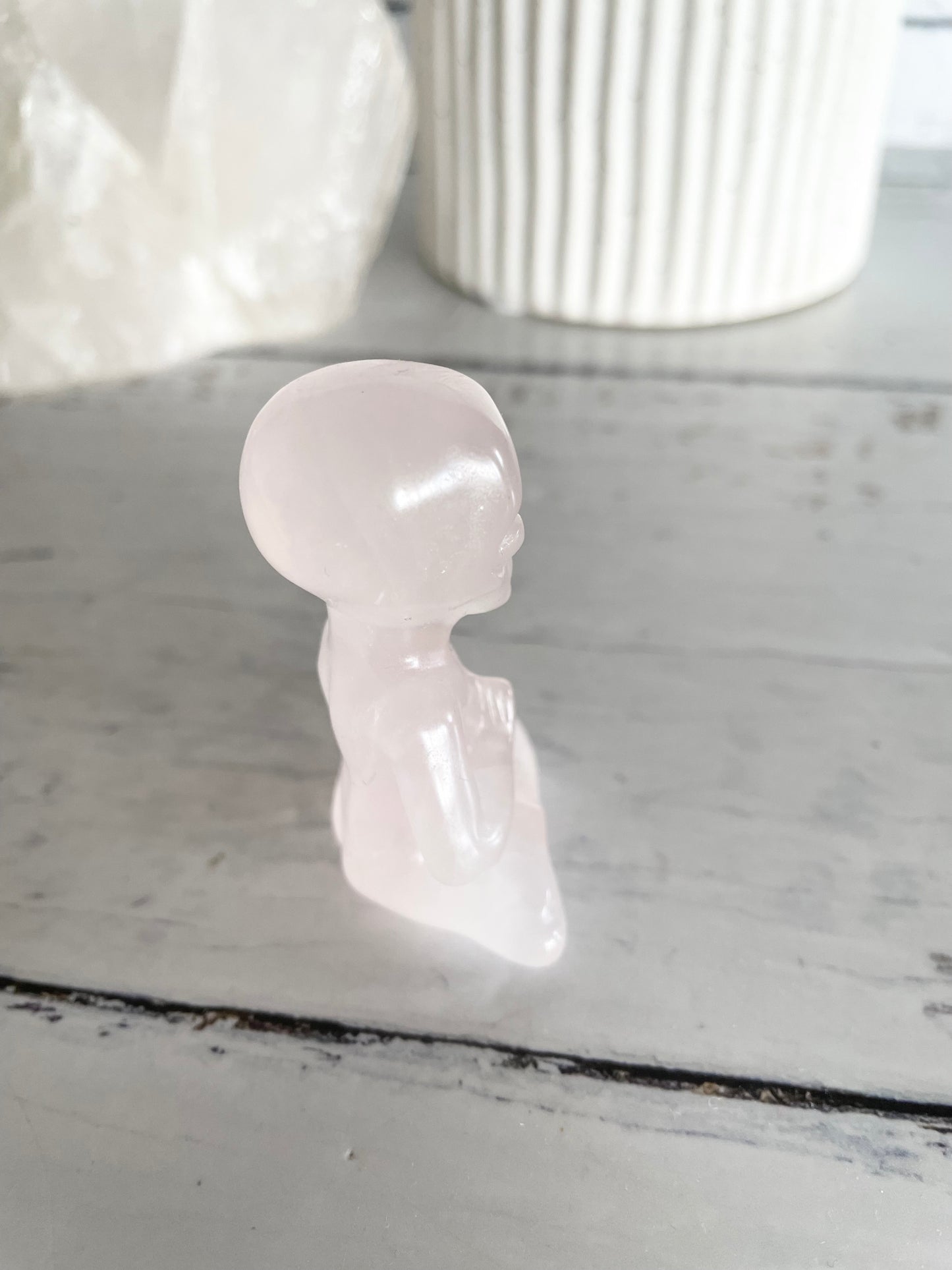 Meditating Alien ~ Rose Quartz