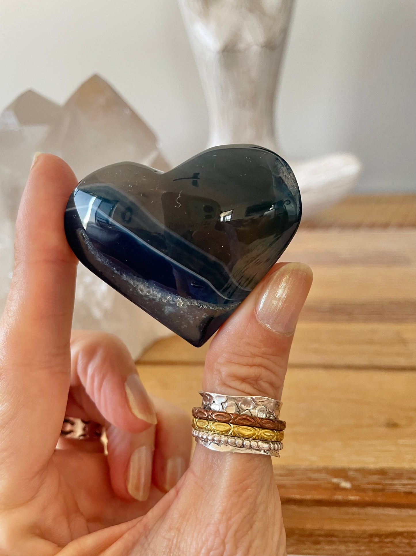 Blue Agate Heart