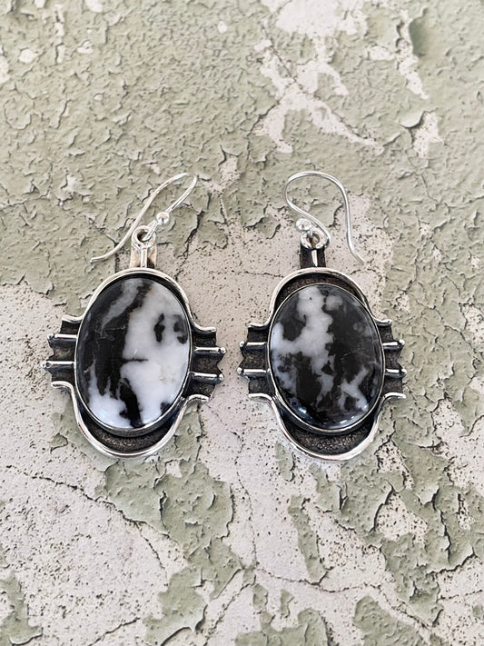 White Buffalo Turquoise Shadow Box Dangles