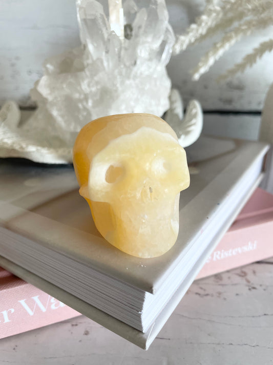 Orange Calcite Skull