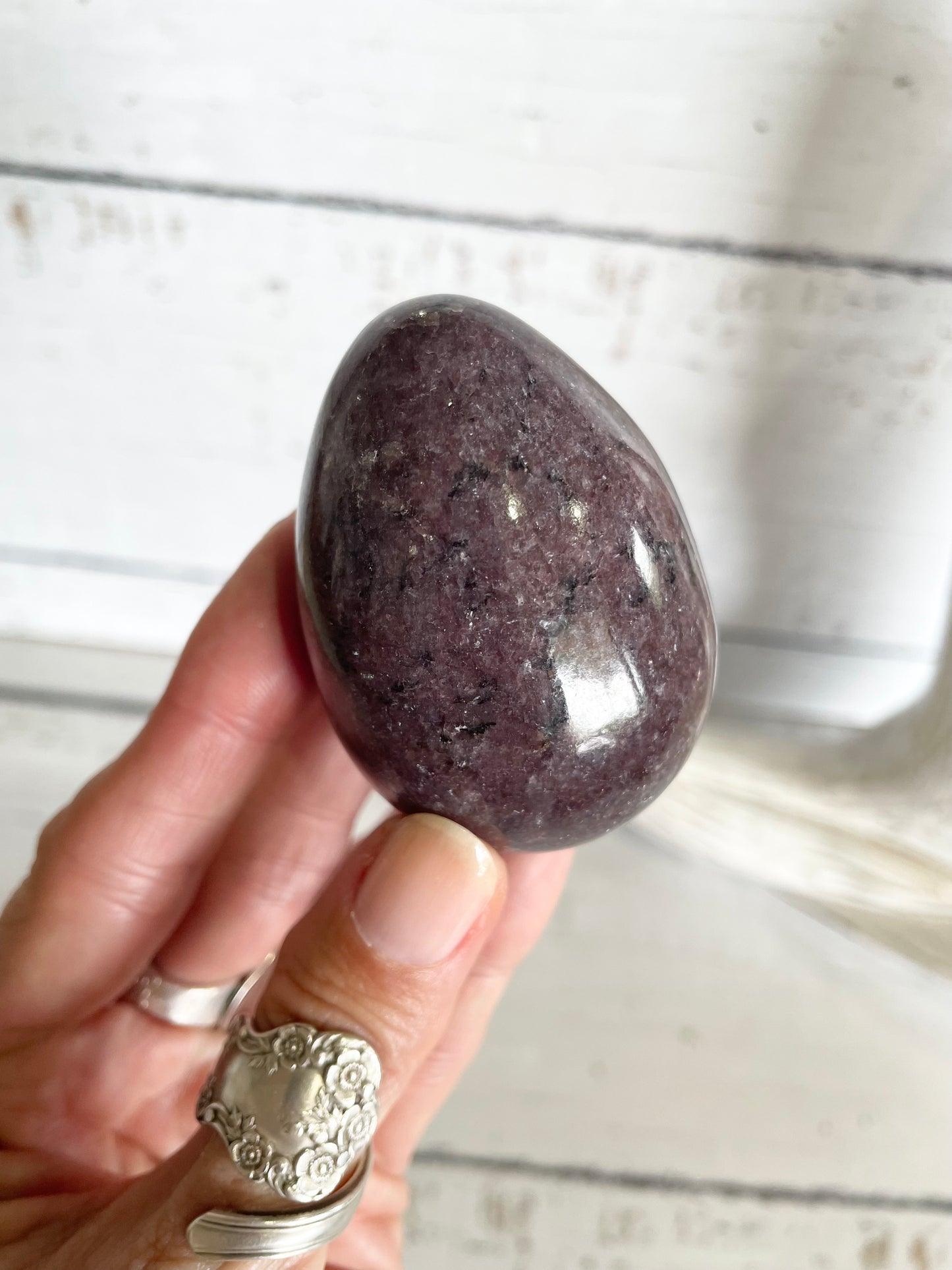 Lepidolite Egg with holder