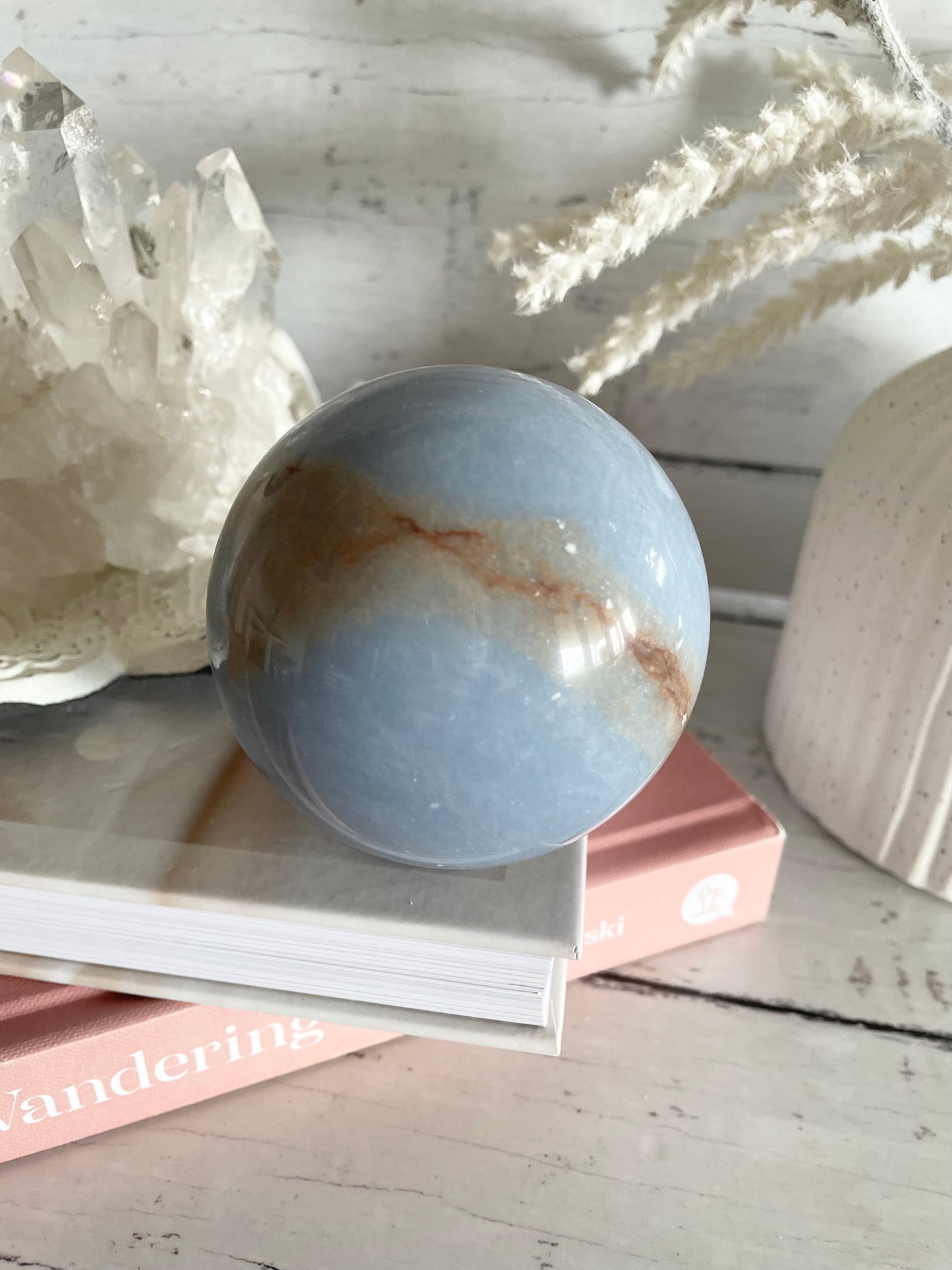 Angelite Sphere Includes Holder