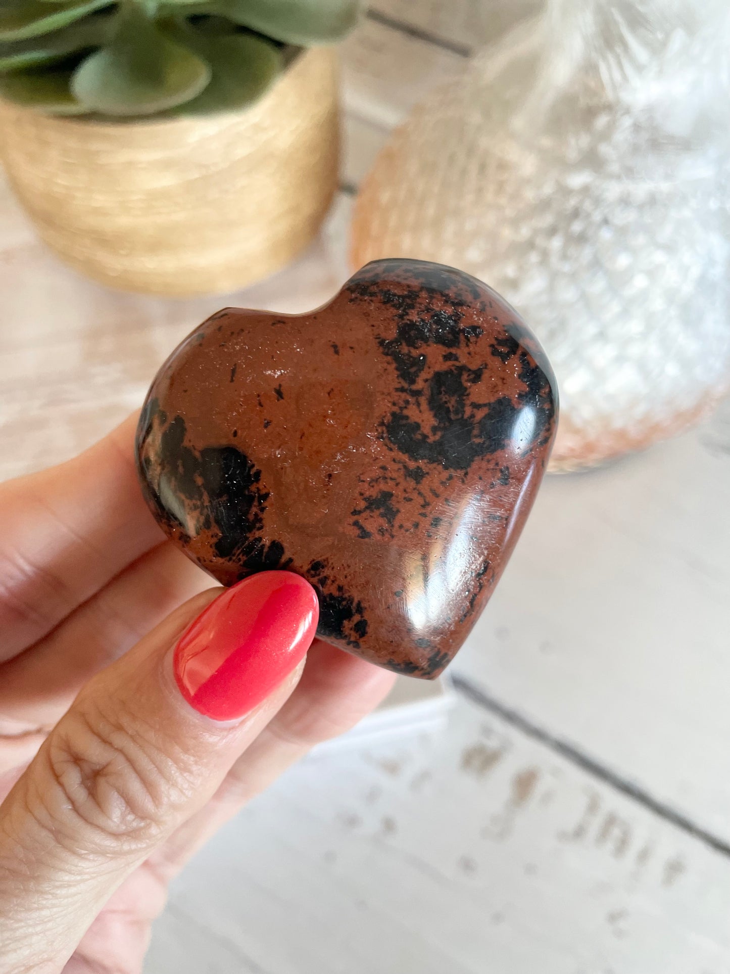 Mahogany Obsidian Heart