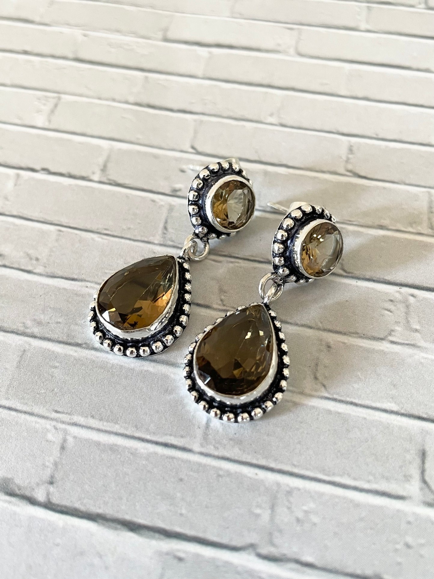 Smoky Quartz Stud Dangles