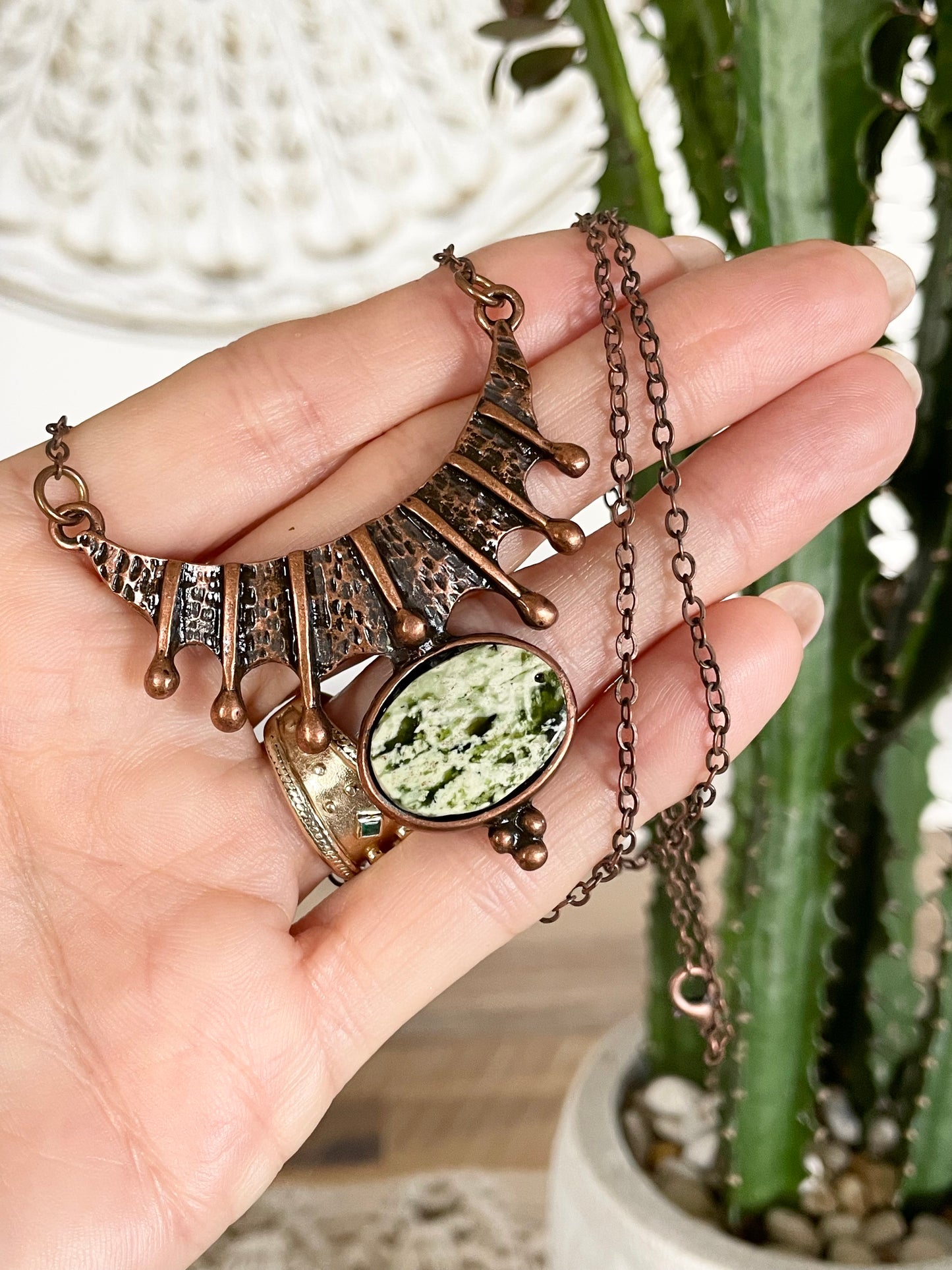 Copper Goddess Necklace ~ Chrome Chalcedony
